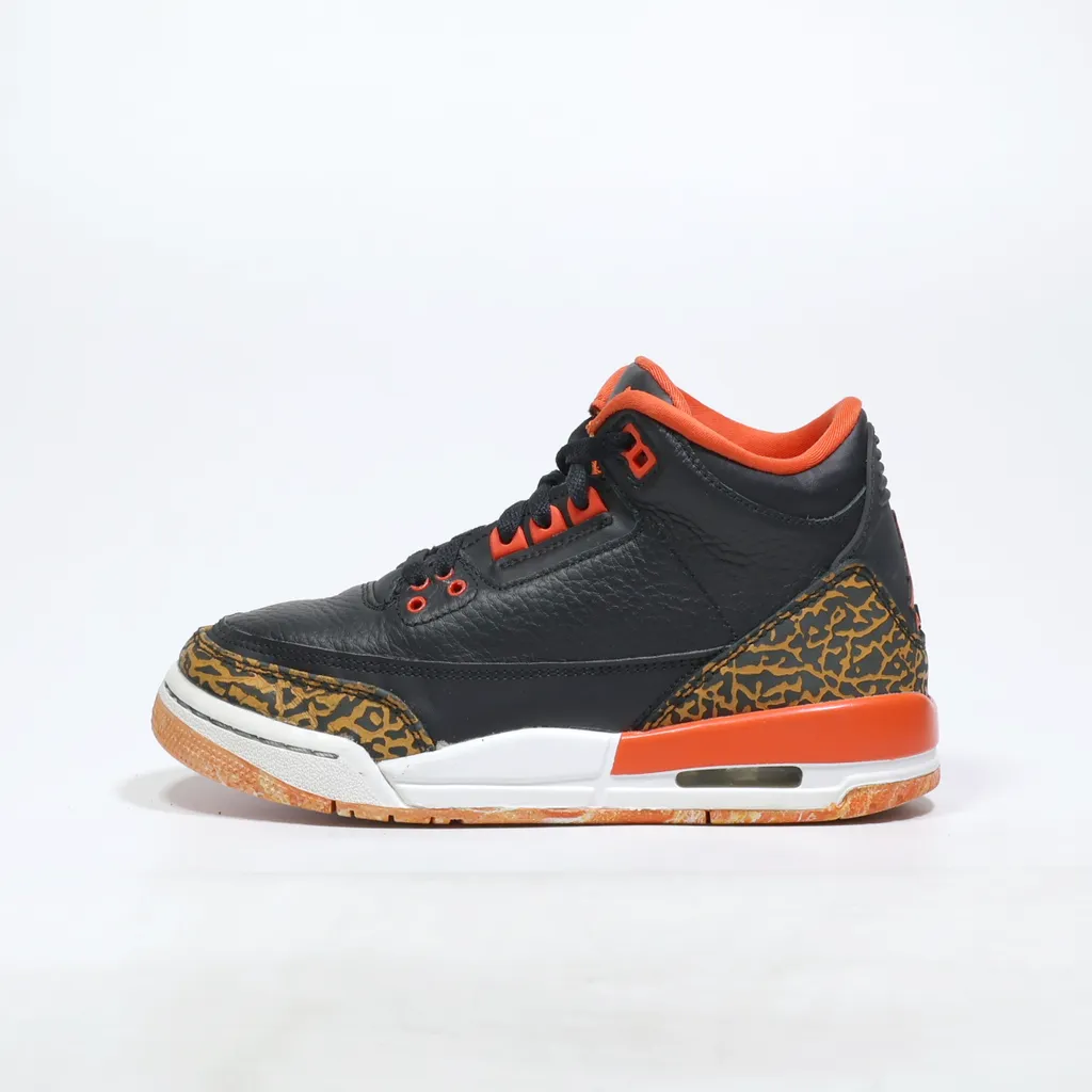 Air Jordan Air Jordan 3 Retro Gs 'Kumquat Sneakers Leather Black Color For Kids
