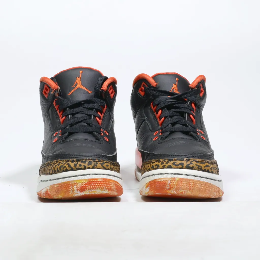 Air Jordan Air Jordan 3 Retro Gs 'Kumquat Sneakers Leather Black Color For Kids