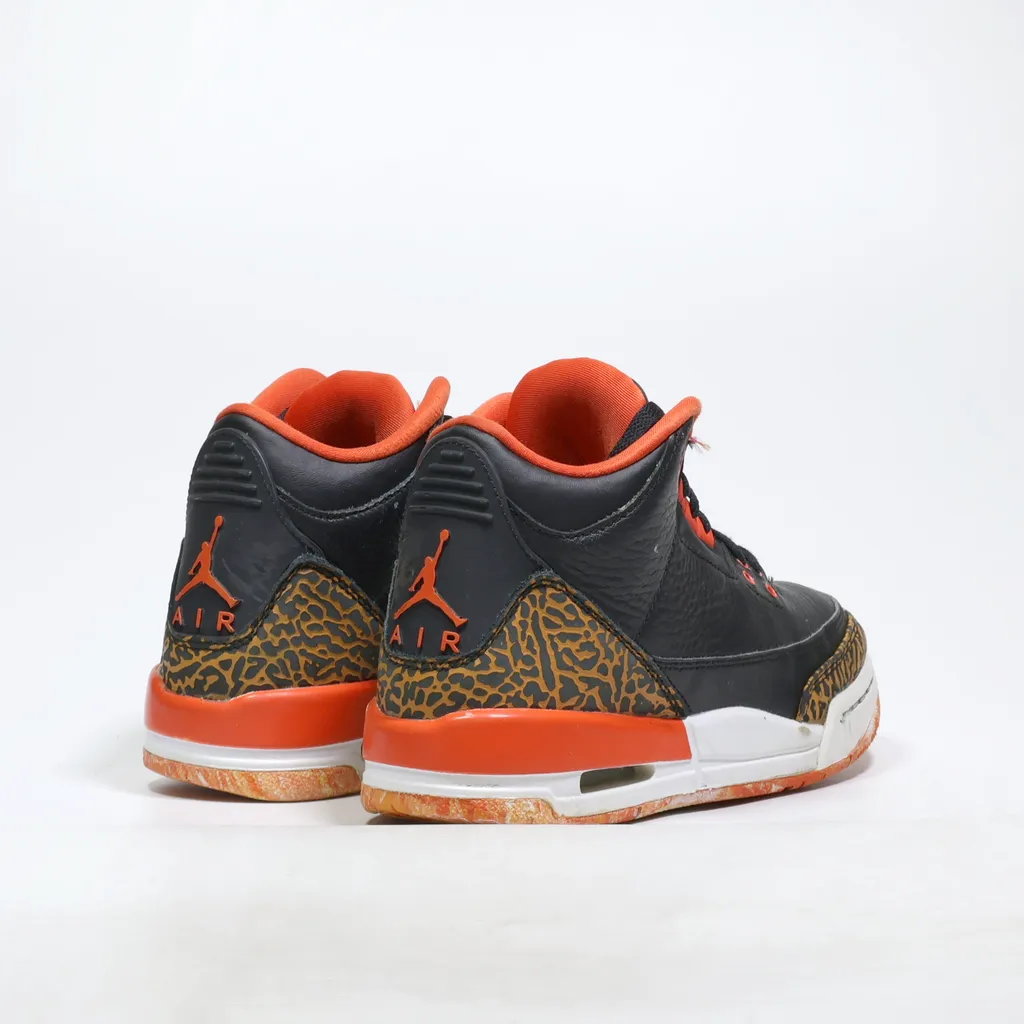 Air Jordan Air Jordan 3 Retro Gs 'Kumquat Sneakers Leather Black Color For Kids