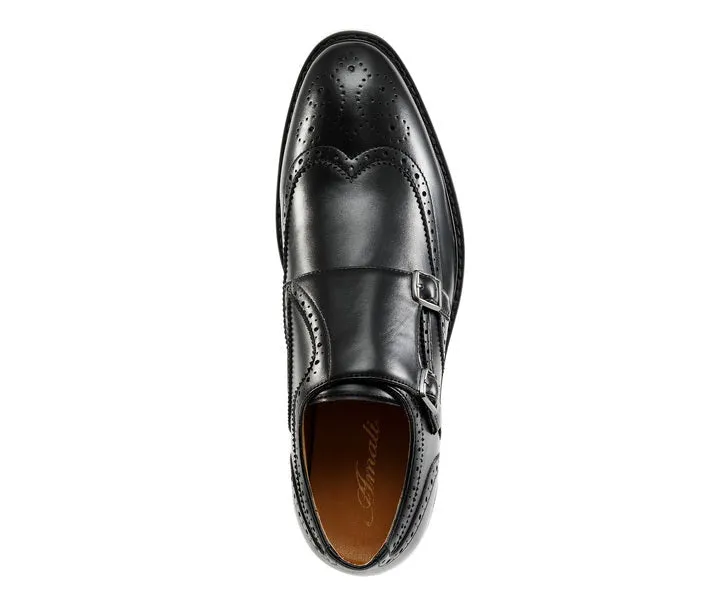Amali Dario Noir Monk Strap Shoes Men's Black Vegan