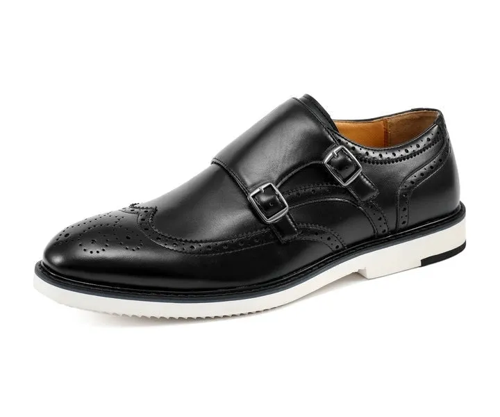 Amali Dario Noir Monk Strap Shoes Men's Black Vegan