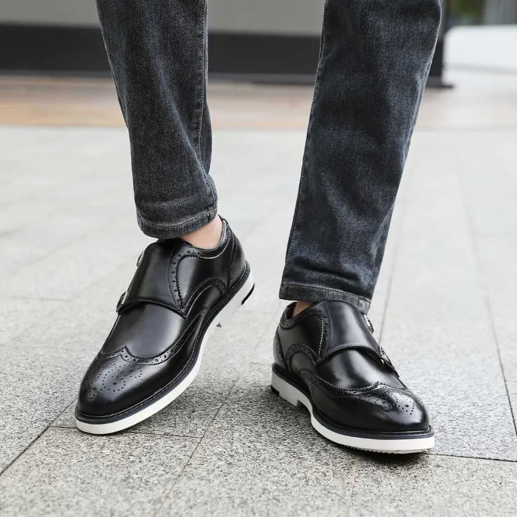 Amali Dario Noir Monk Strap Shoes Men's Black Vegan