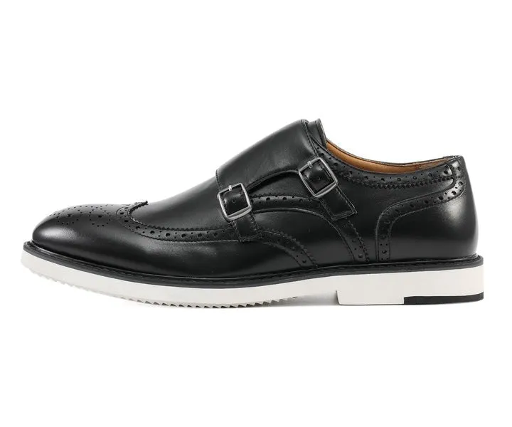 Amali Dario Noir Monk Strap Shoes Men's Black Vegan