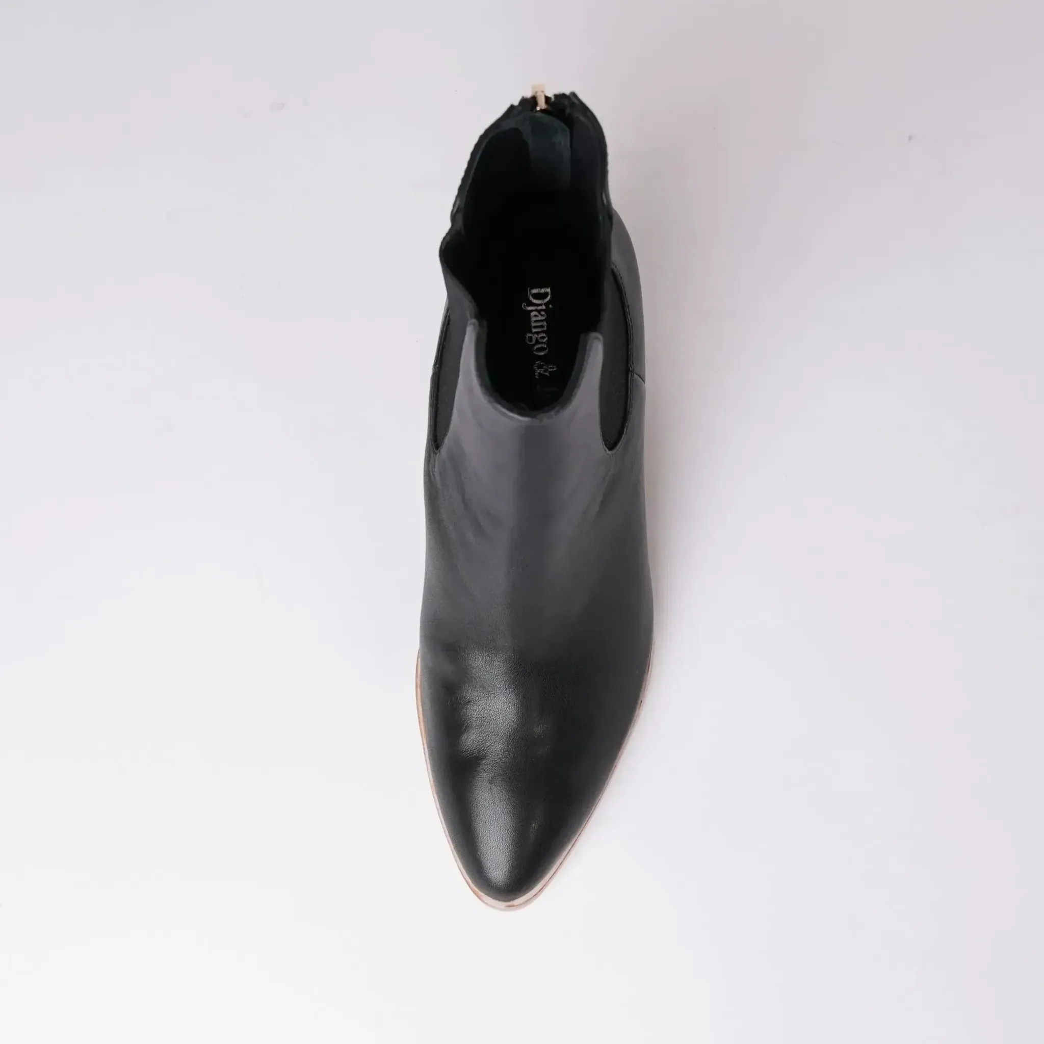 Ayer Black / Natural Leather Ankle Boots