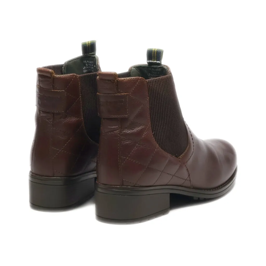 Barbour Ankle Boots Leather Brown Colour For Women