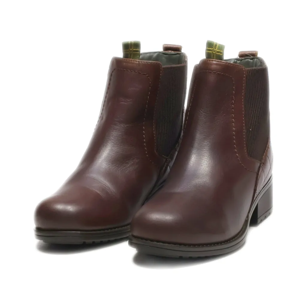 Barbour Ankle Boots Leather Brown Colour For Women