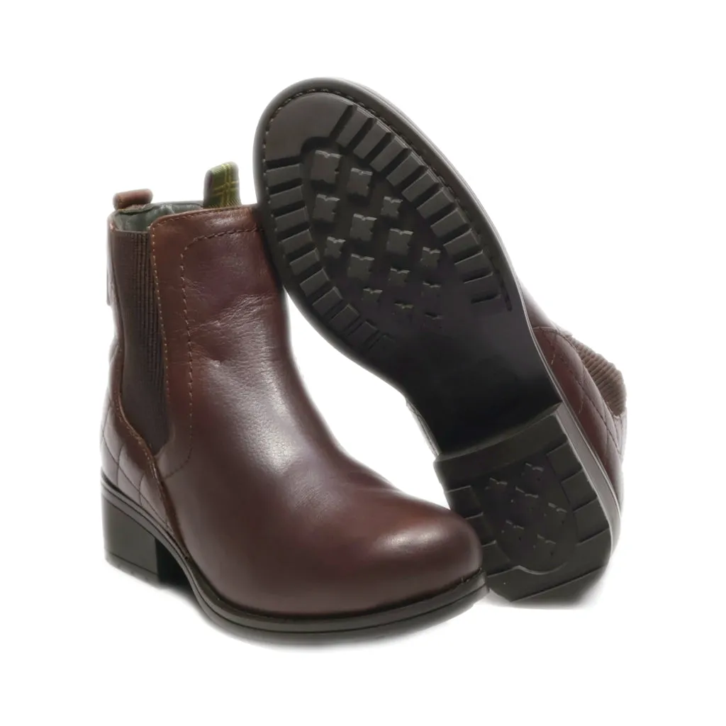 Barbour Ankle Boots Leather Brown Colour For Women