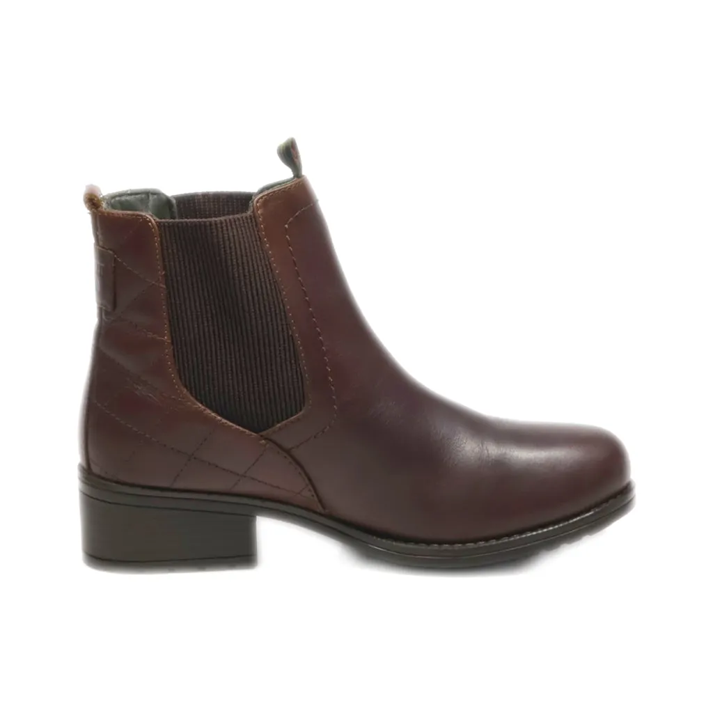 Barbour Ankle Boots Leather Brown Colour For Women