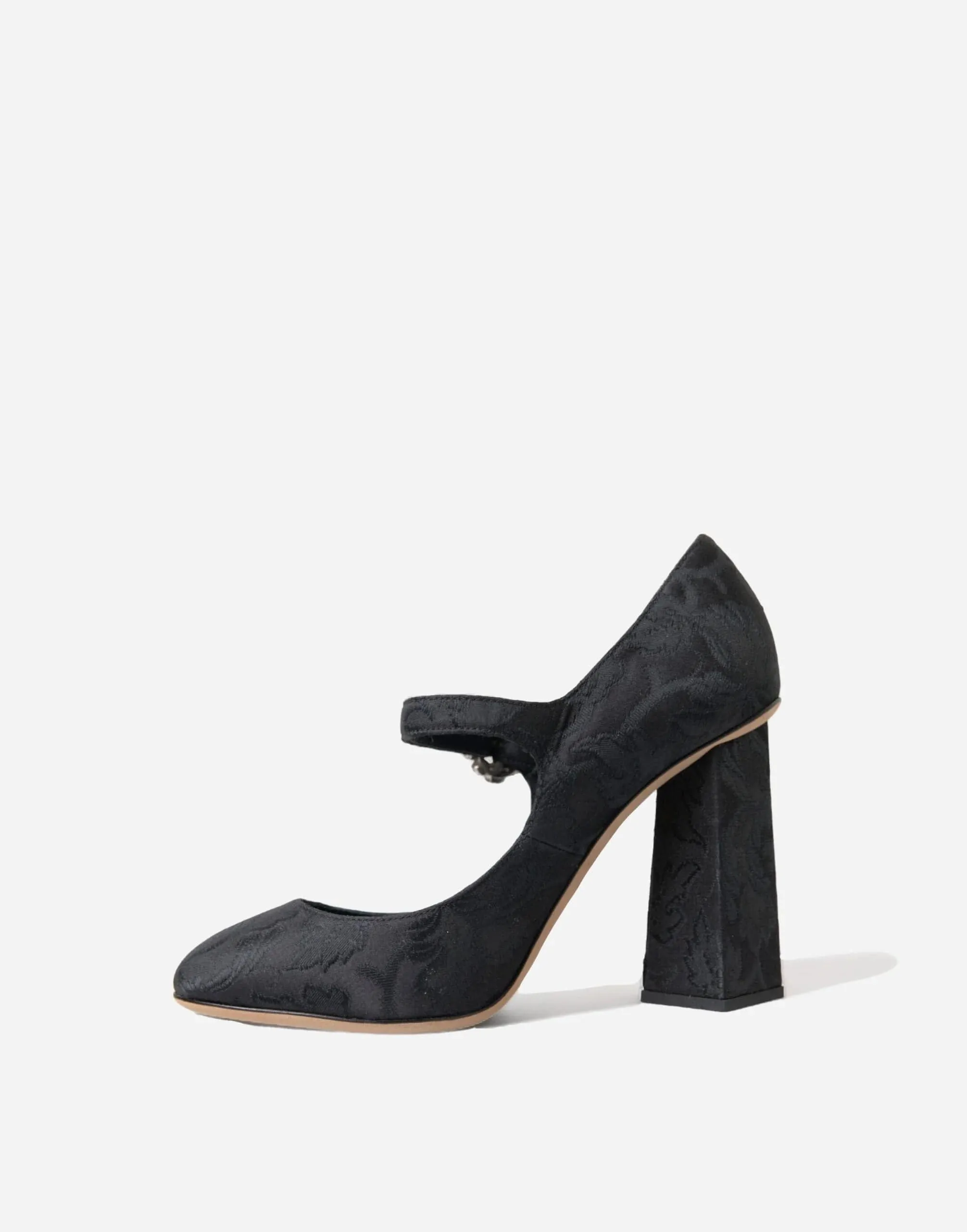 Brocade Crystal Buckle Mary Janes