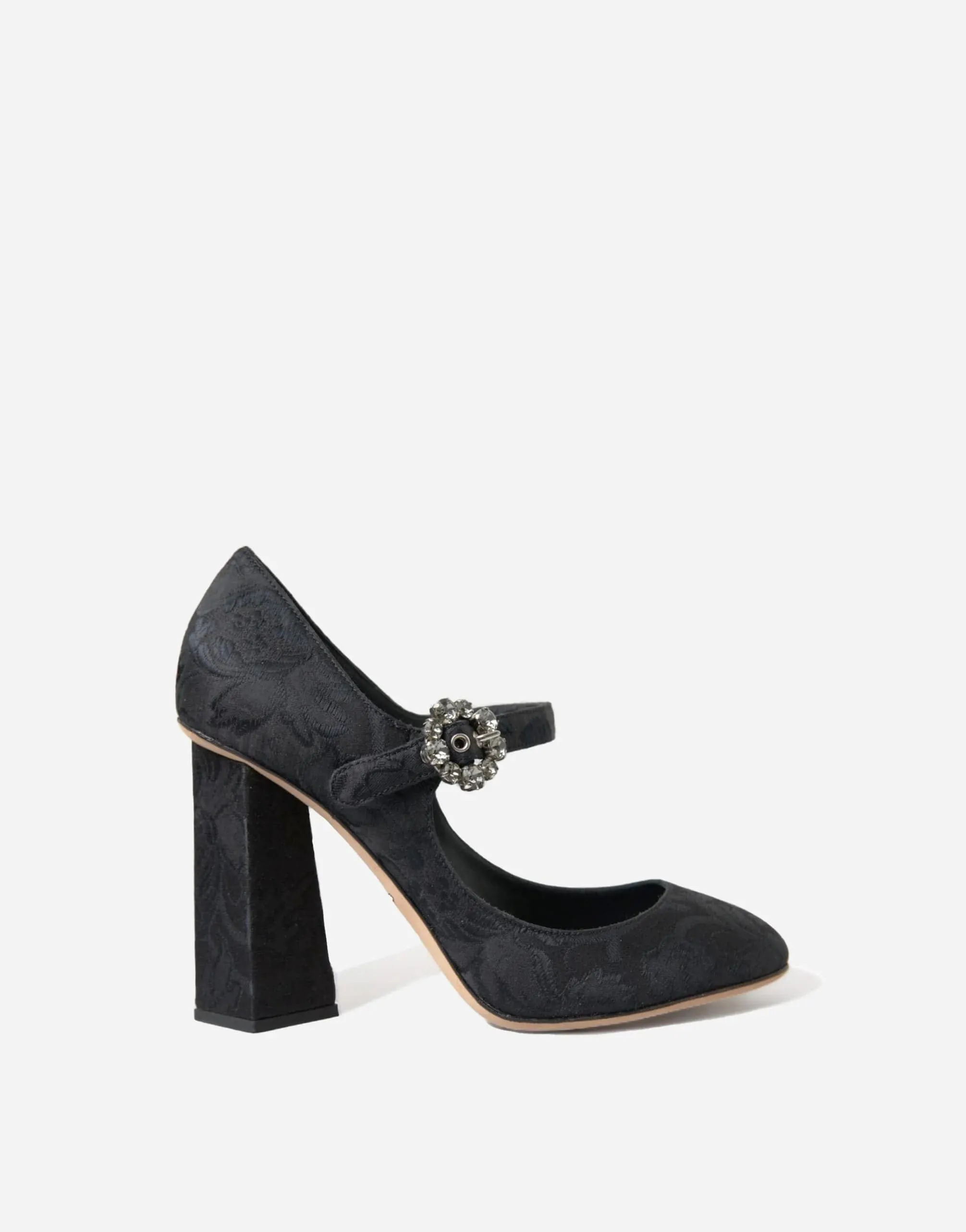 Brocade Crystal Buckle Mary Janes