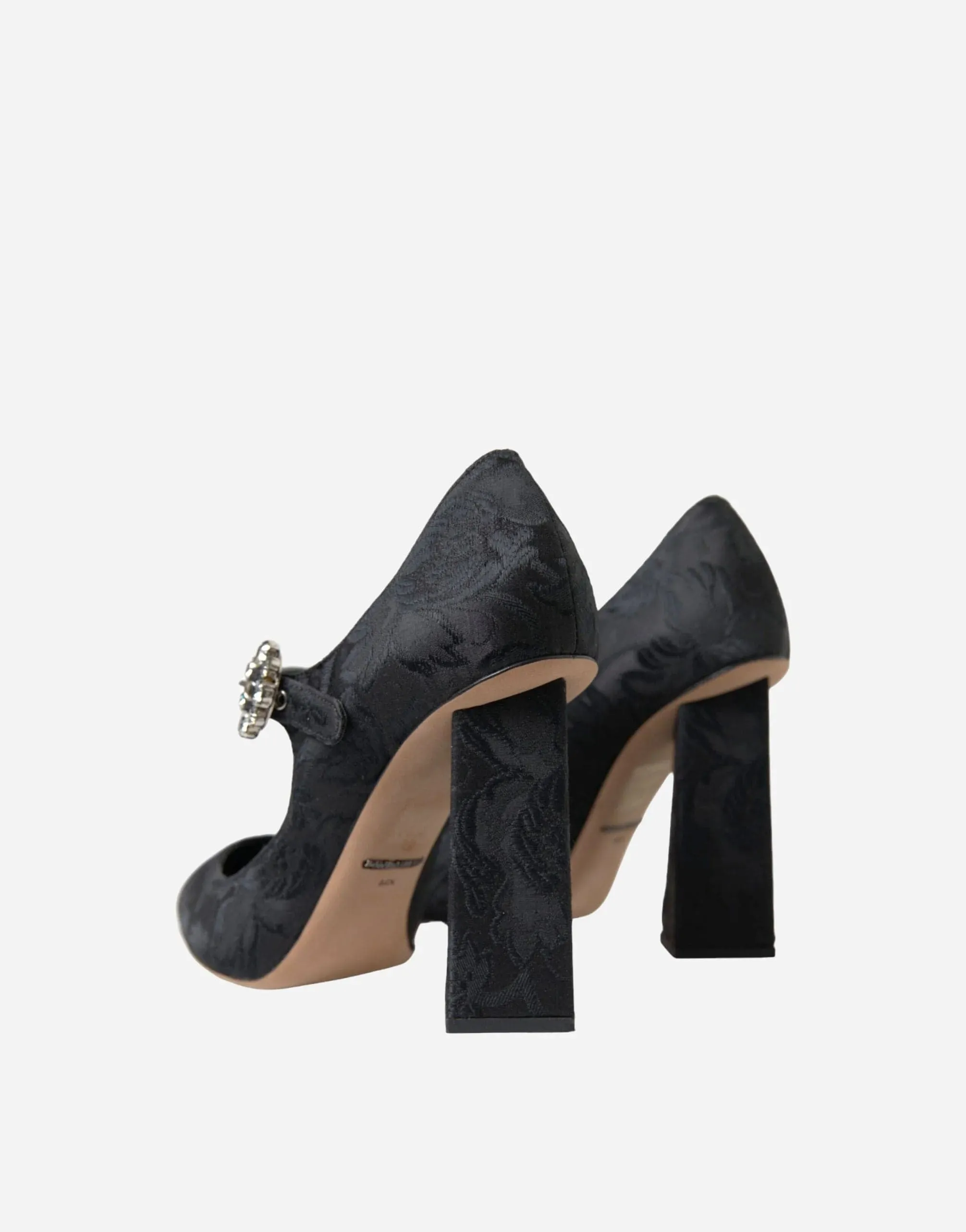 Brocade Crystal Buckle Mary Janes