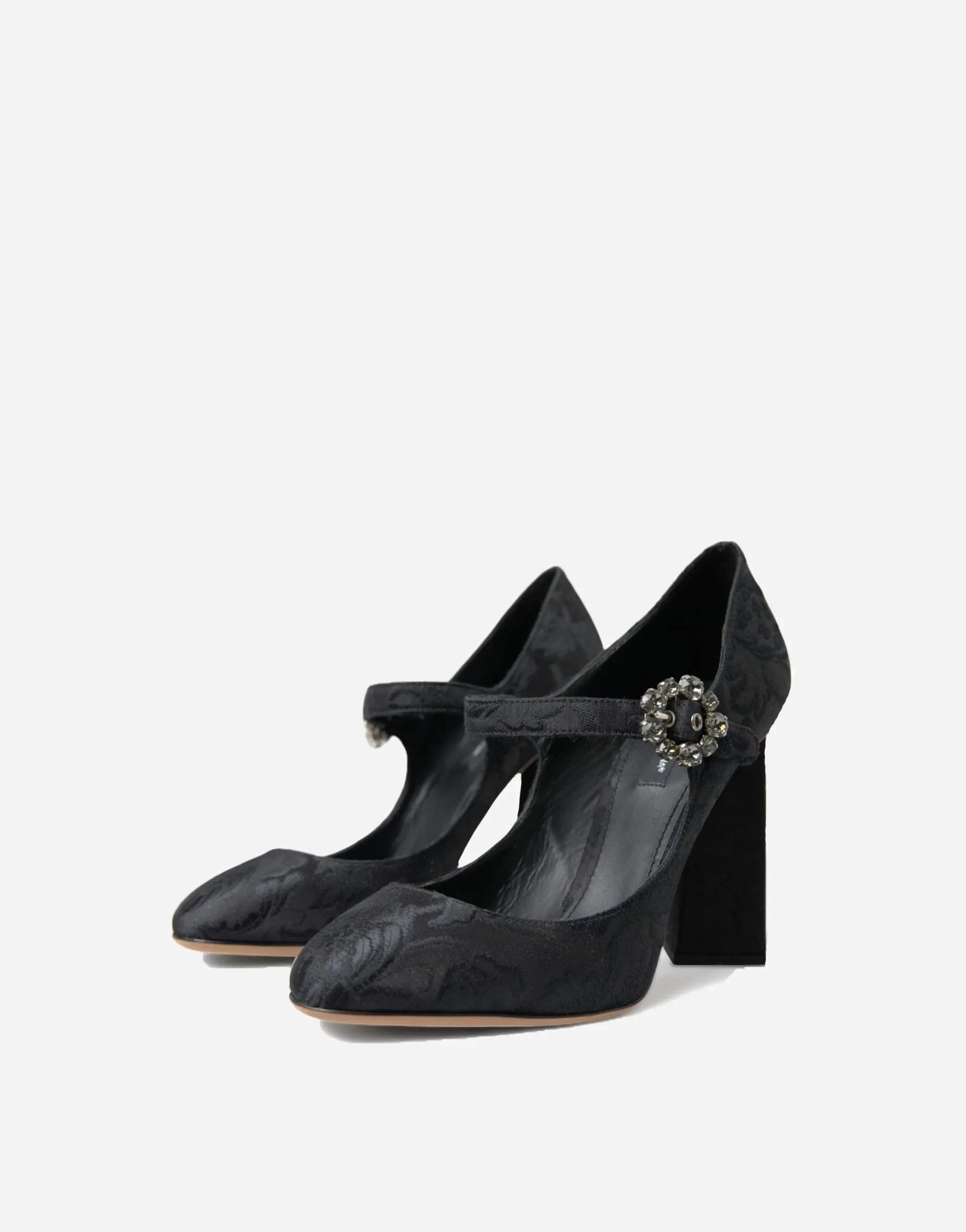 Brocade Crystal Buckle Mary Janes