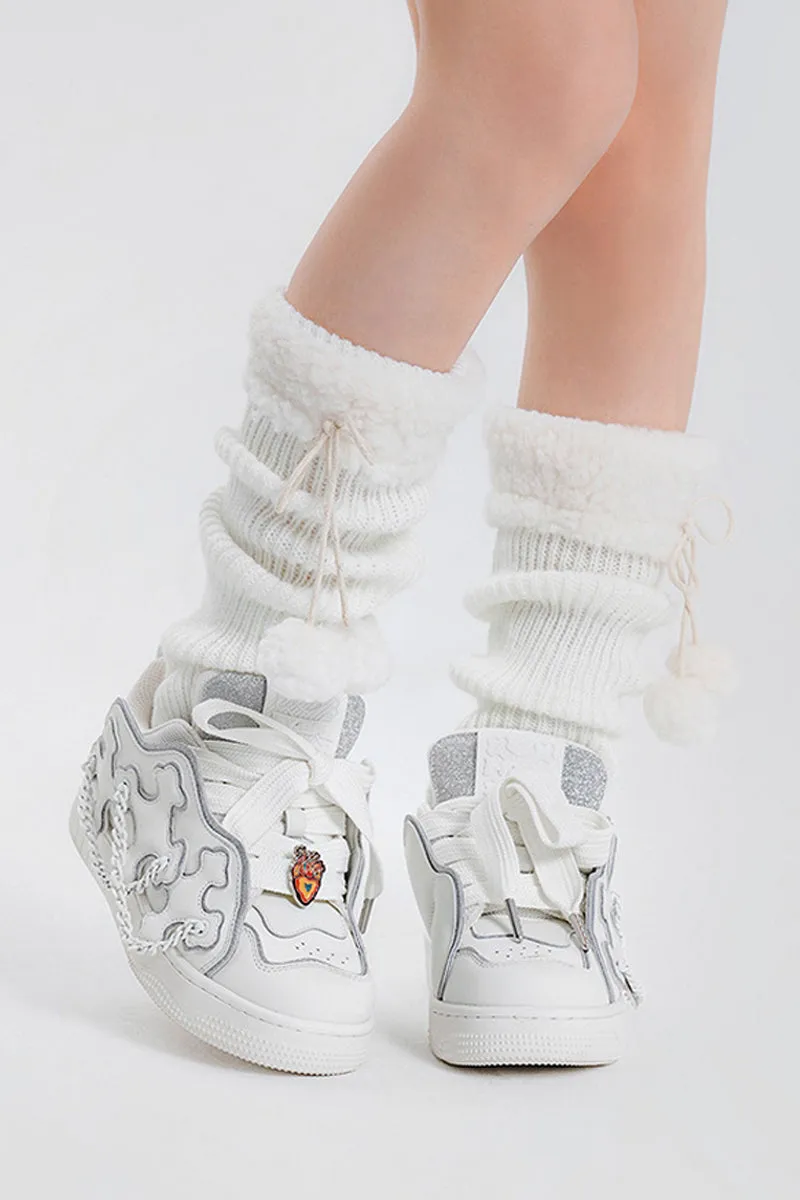 Cross Chain White Sneakers