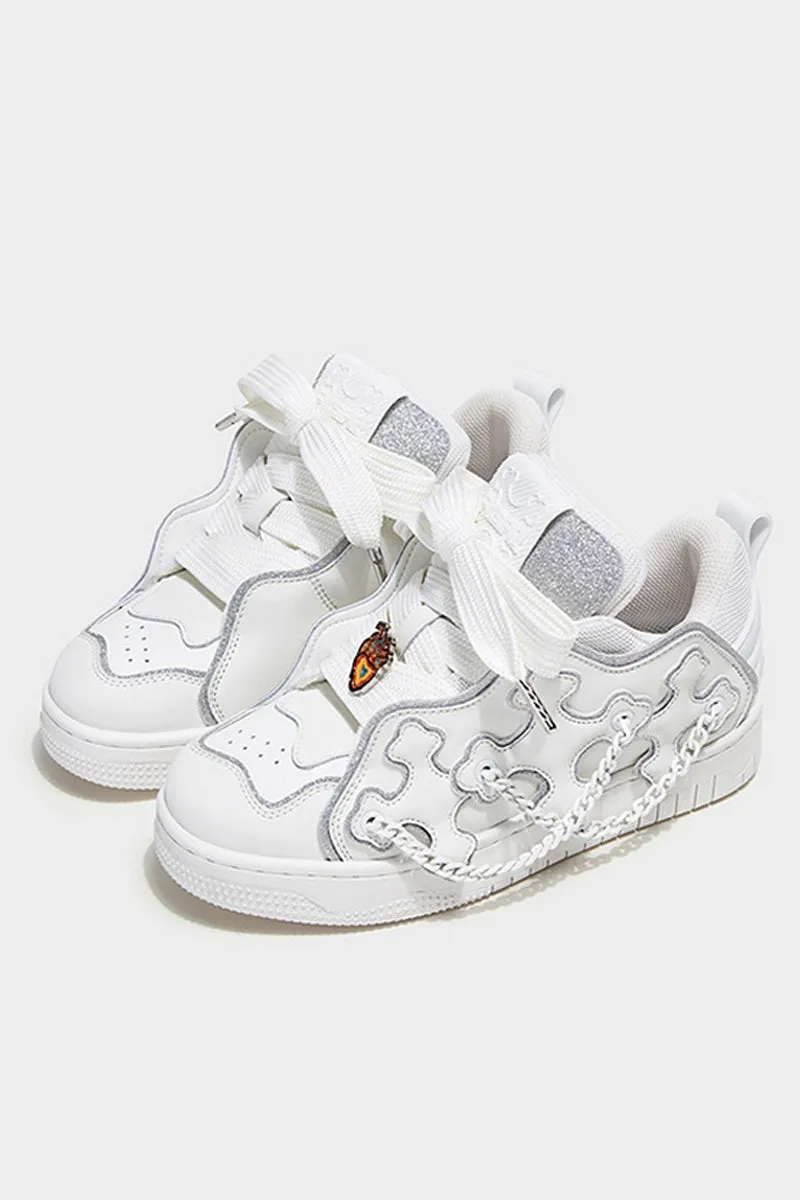 Cross Chain White Sneakers