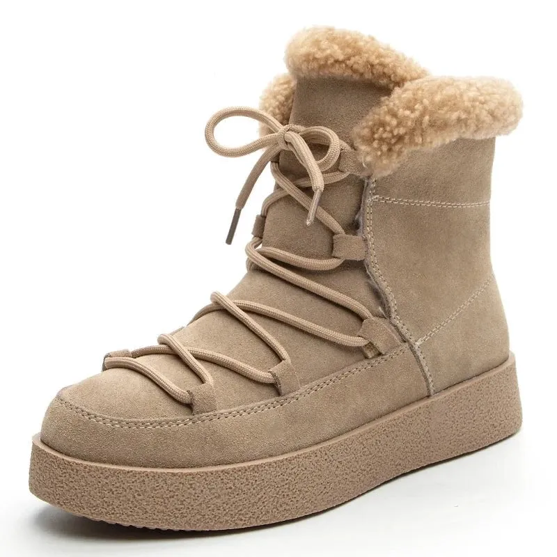 Genuine Suede Women's Winter Boots