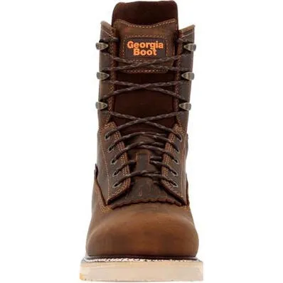 Georgia Men's Amp Lt Wedge 8" Soft Toe Waterproof Work Boot -Brown- GB00593