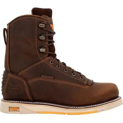 Georgia Men's Amp Lt Wedge 8" Soft Toe Waterproof Work Boot -Brown- GB00593