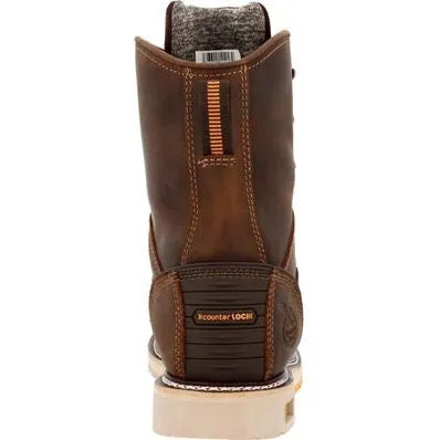 Georgia Men's Amp Lt Wedge 8" Soft Toe Waterproof Work Boot -Brown- GB00593