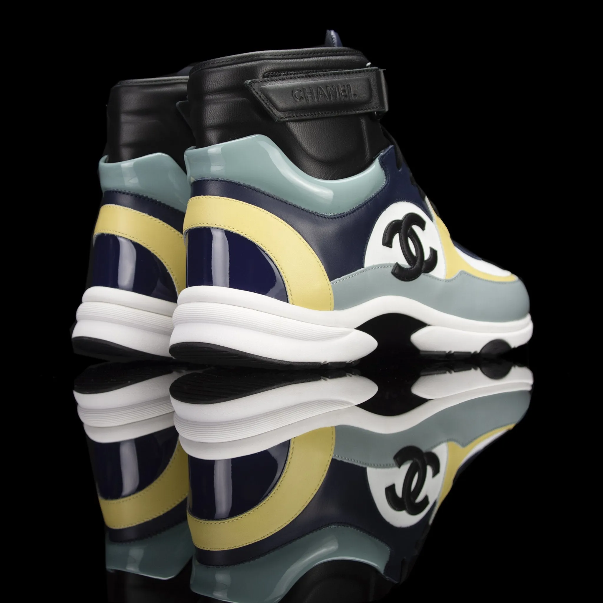 High Top Sneakers Velcro CC Leather Patent 2019