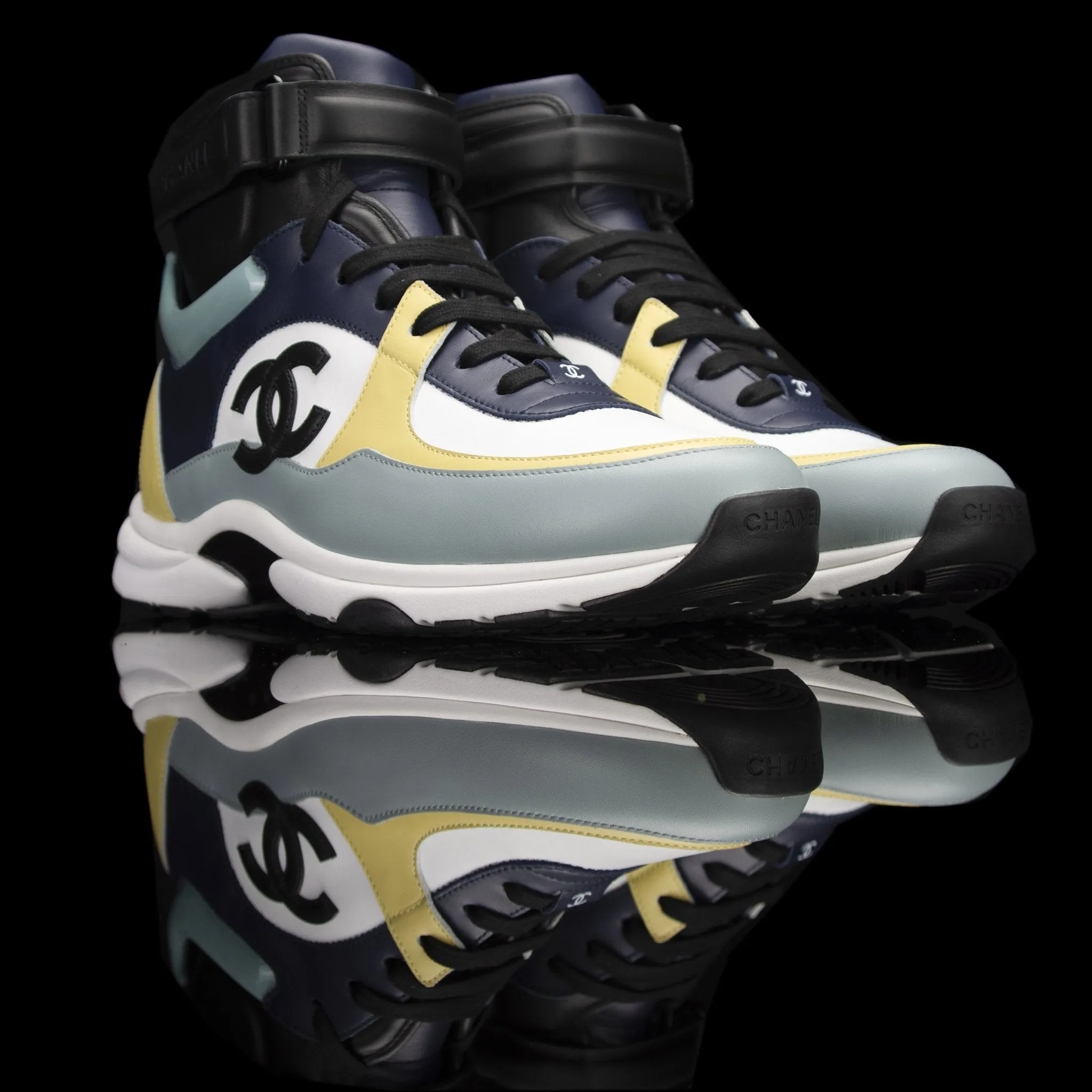 High Top Sneakers Velcro CC Leather Patent 2019