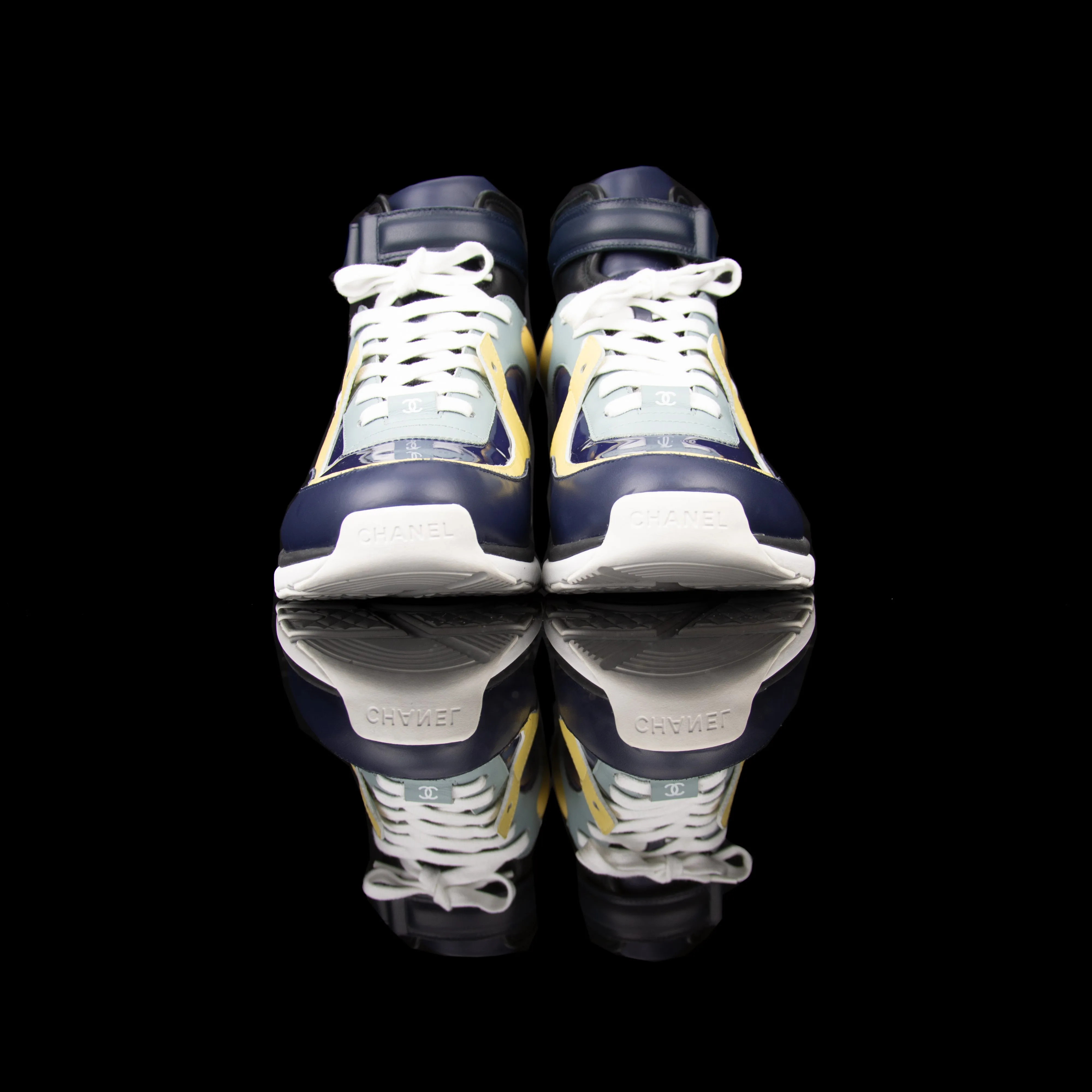 High Top Sneakers Velcro CC Leather Patent