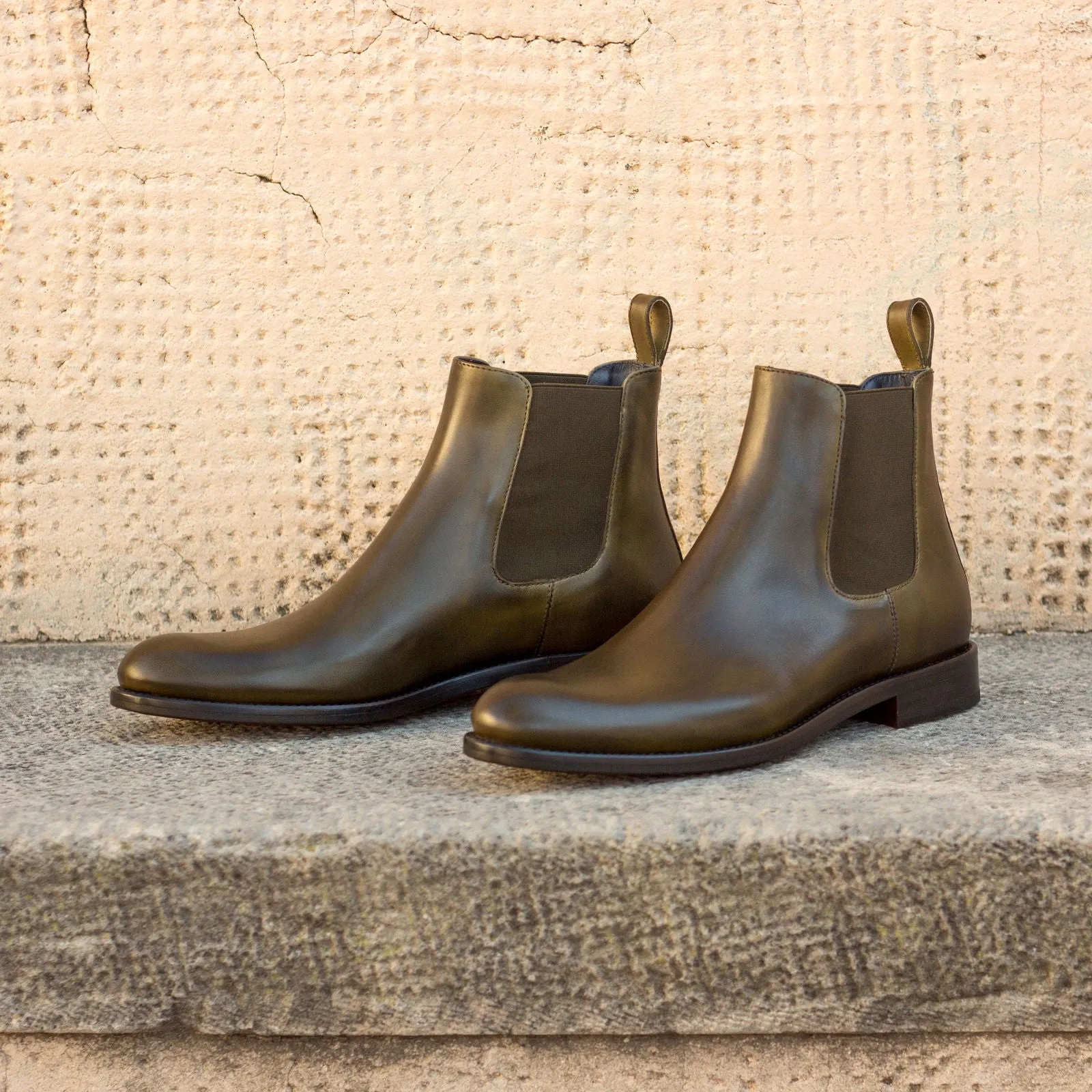 Ladies' Chelsea Boot-Painted Calf, Green-Wholesale