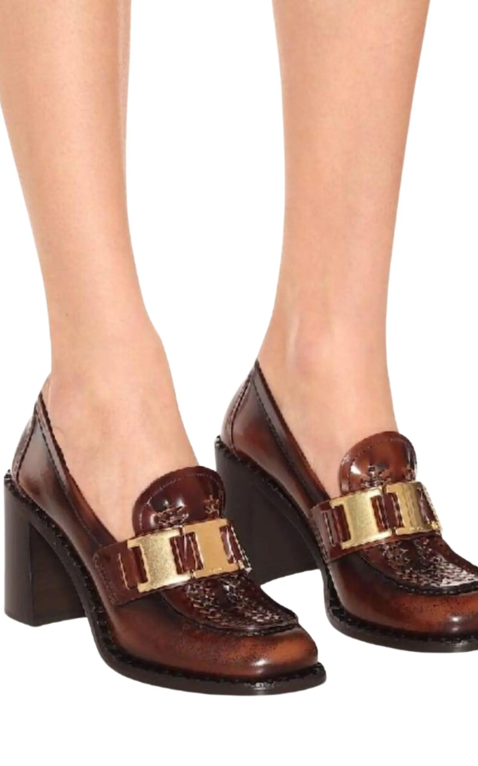 Leather Loafer Pumps