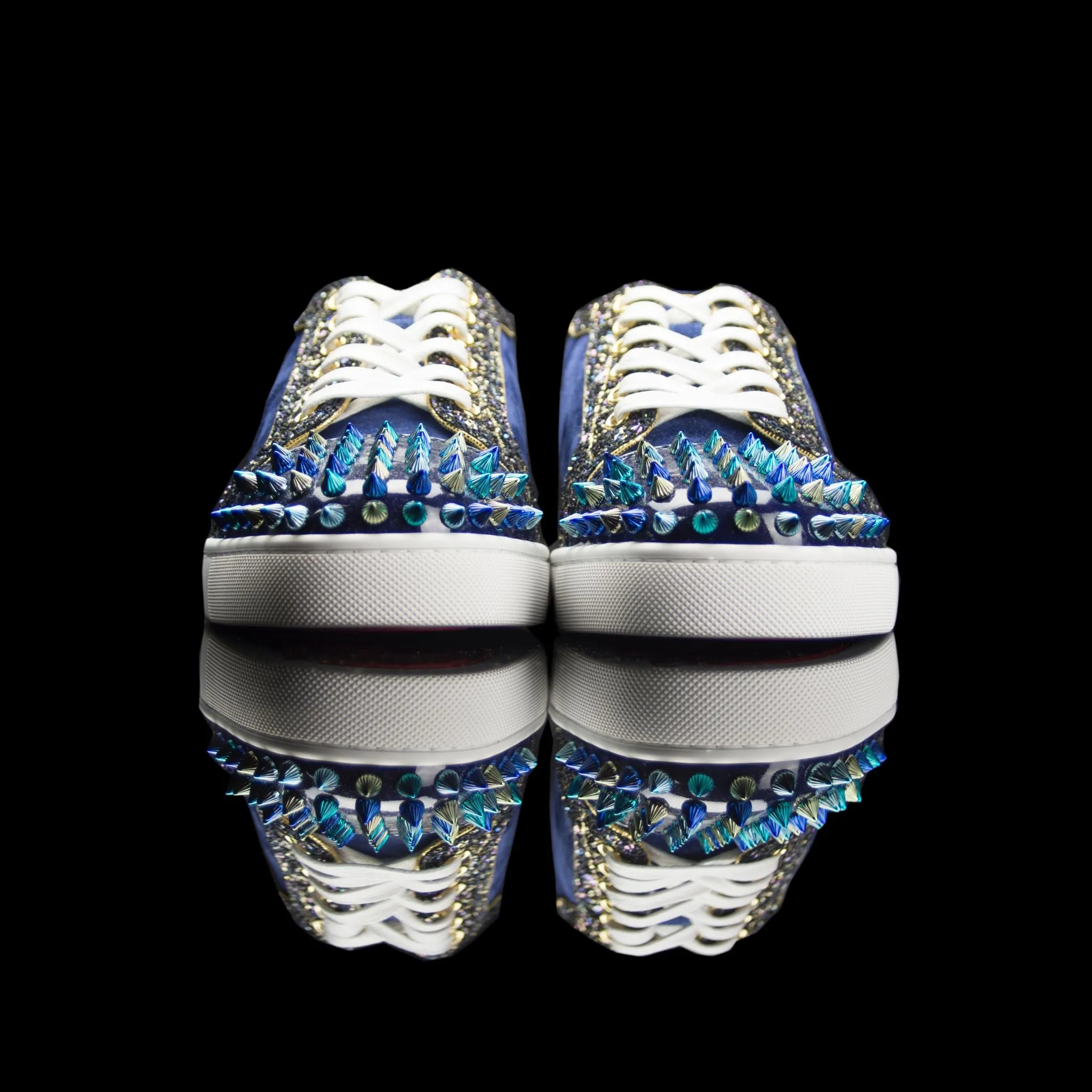 Louis Junior Orlato Flat Spikes Suede Velours GG