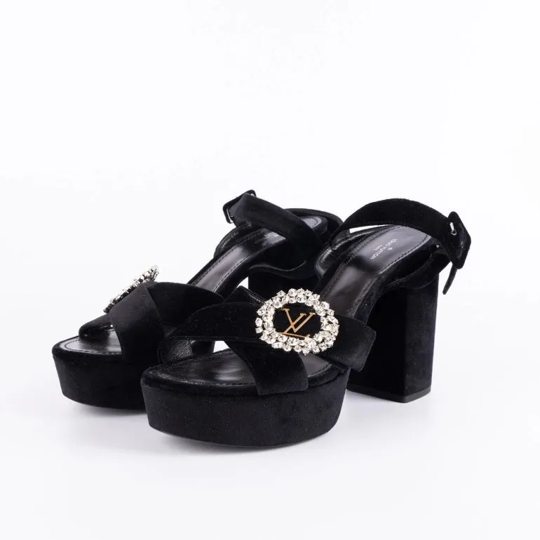 Louis Vuitton Velvet Madeleine Platform Sandals