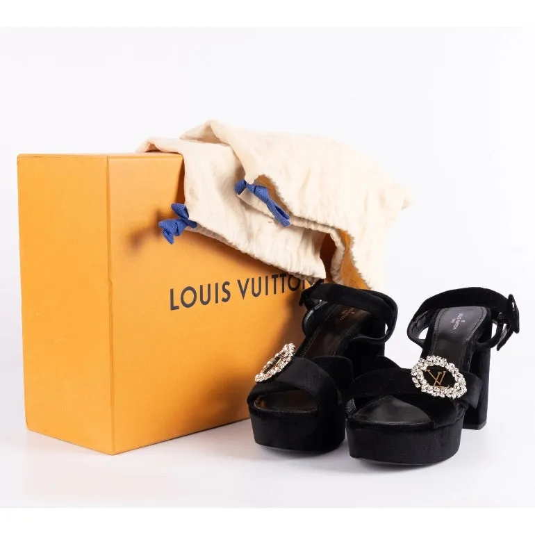 Louis Vuitton Velvet Madeleine Platform Sandals