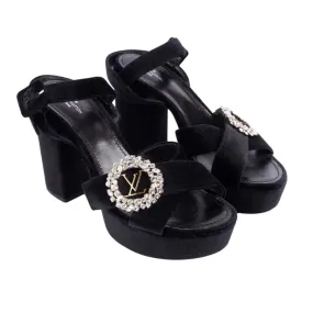 Louis Vuitton Velvet Madeleine Platform Sandals