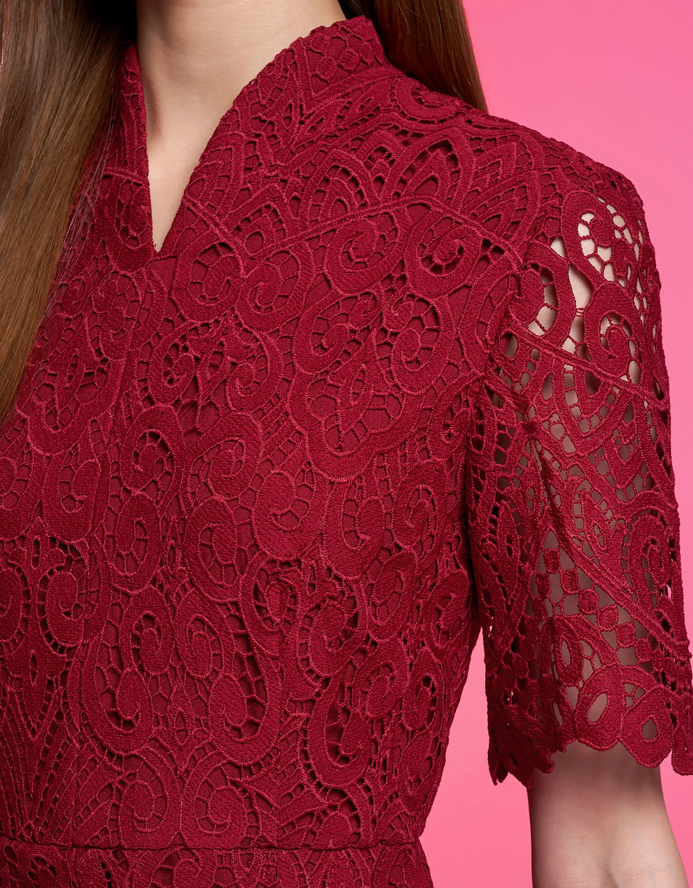 Mandarin Collar Lace Romper