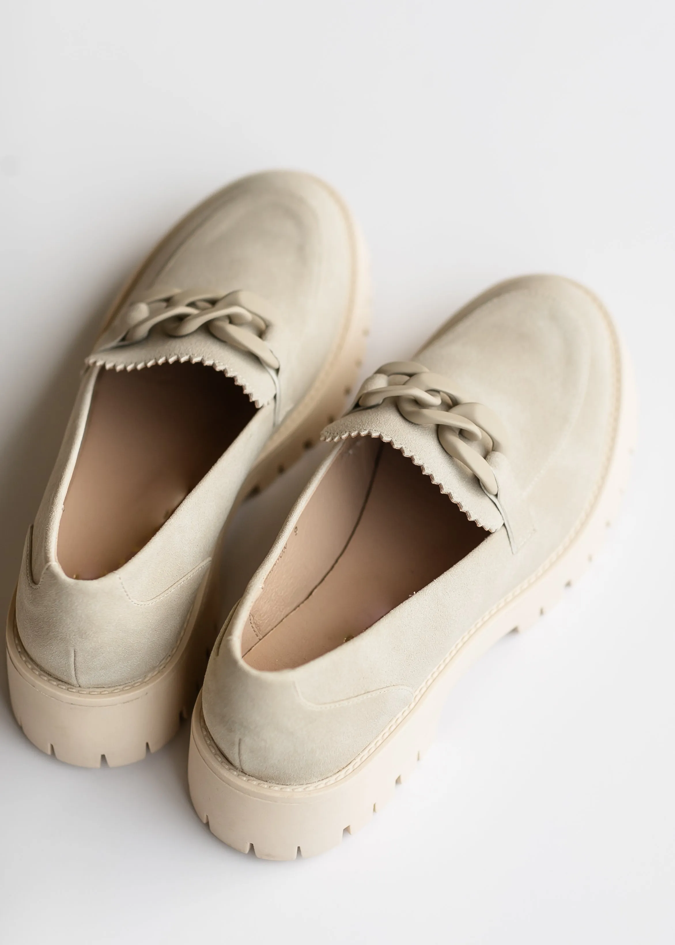 Matte Chain Detail Lug Sole Loafer - FINAL SALE