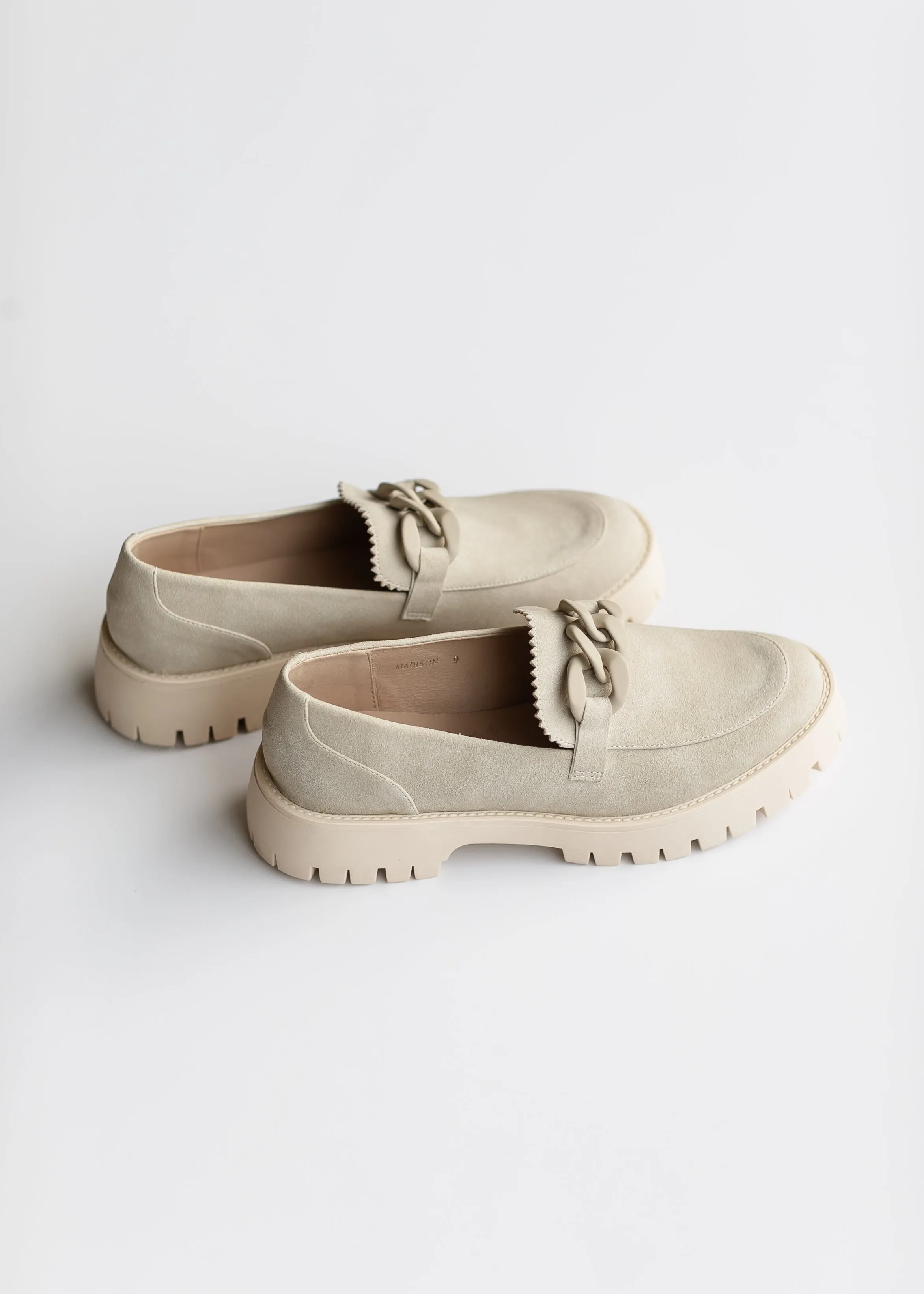 Matte Chain Detail Lug Sole Loafer - FINAL SALE