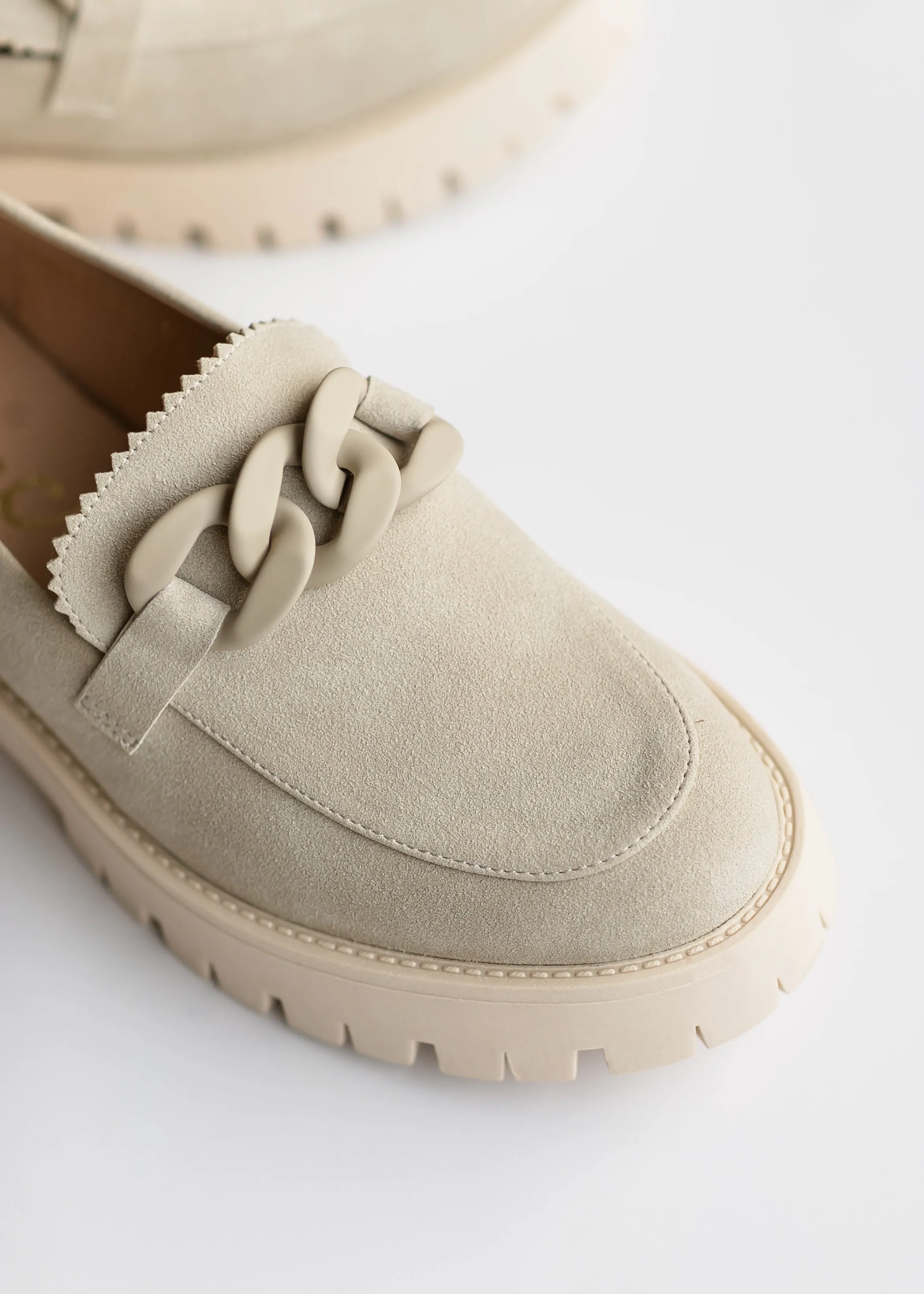 Matte Chain Detail Lug Sole Loafer - FINAL SALE