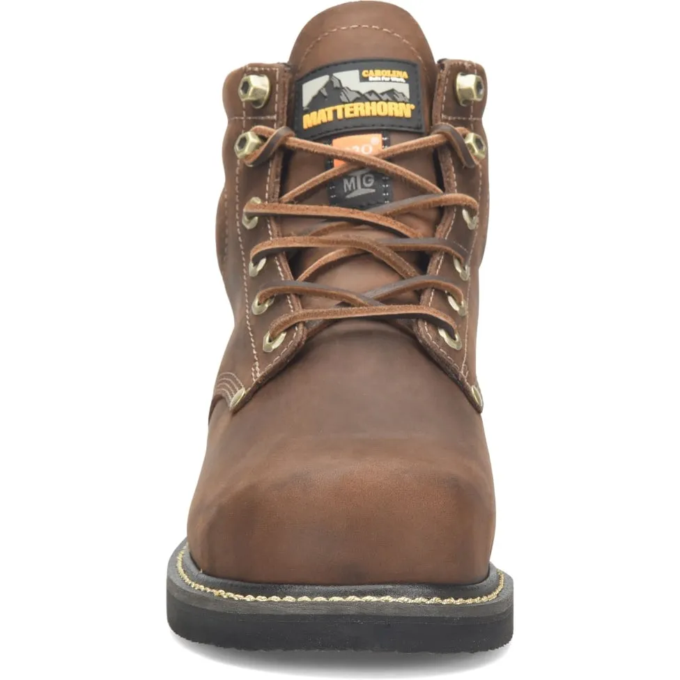 Matterhorn  Men's D30 6" Steel Toe Waterproof Metguard Work Boot -Brown- MT2520