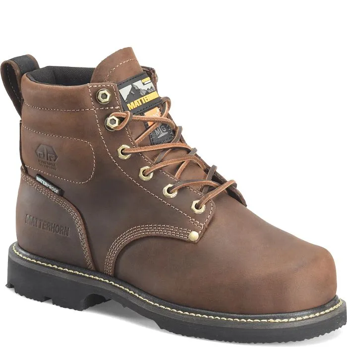 Matterhorn  Men's D30 6" Steel Toe Waterproof Metguard Work Boot -Brown- MT2520