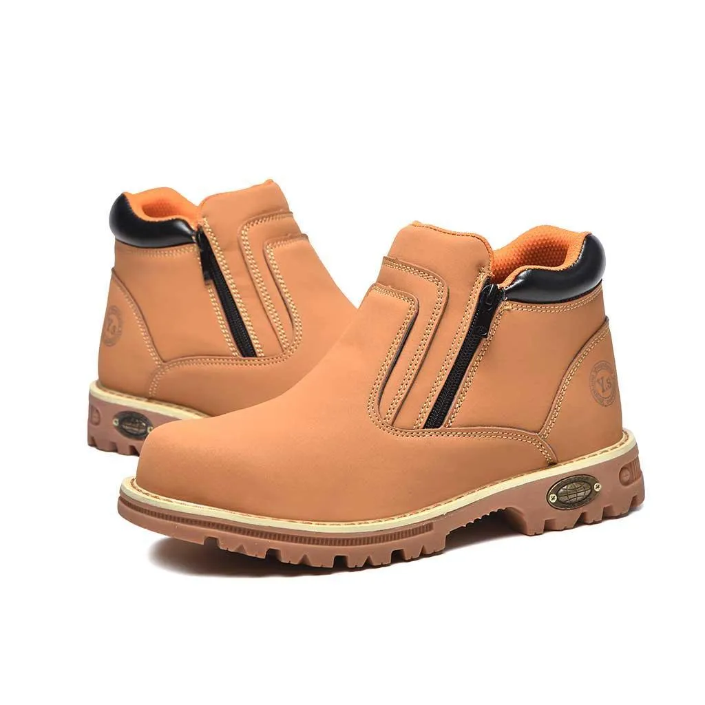 Men's Steel Toe Side Zip Boots - Slip Resistant | B129