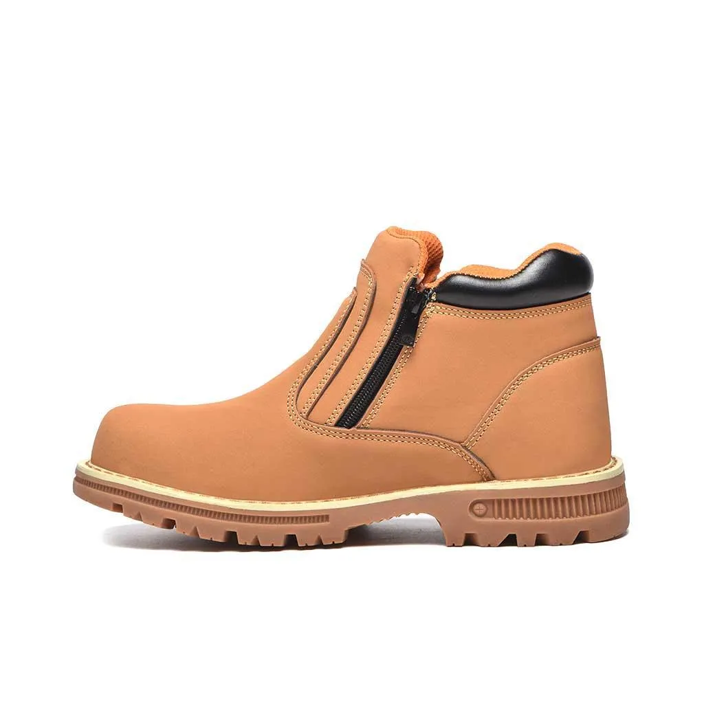 Men's Steel Toe Side Zip Boots - Slip Resistant | B129