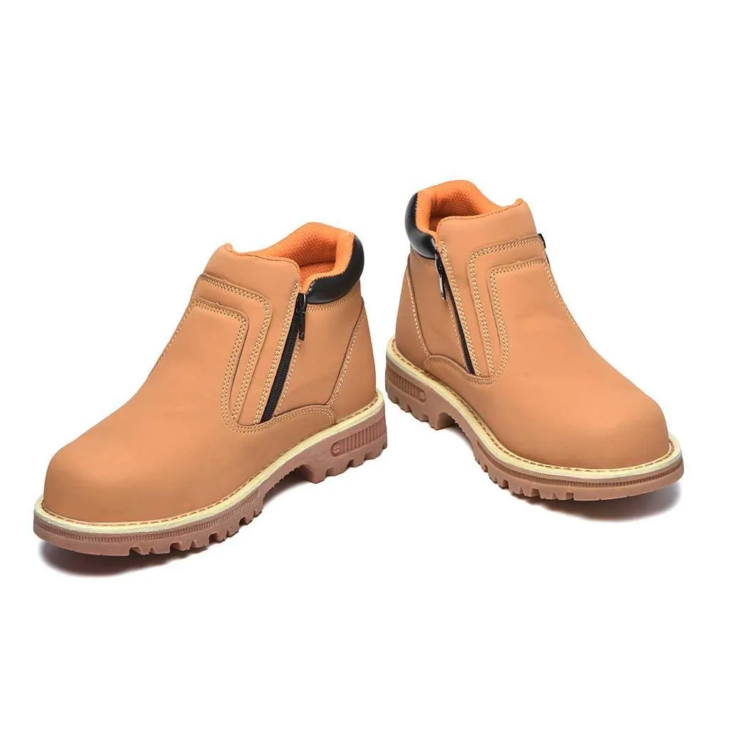 Men's Steel Toe Side Zip Boots - Slip Resistant | B129