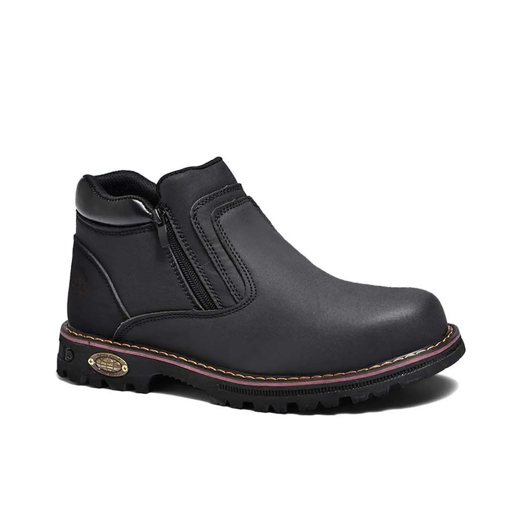 Men's Steel Toe Side Zip Boots - Slip Resistant | B129