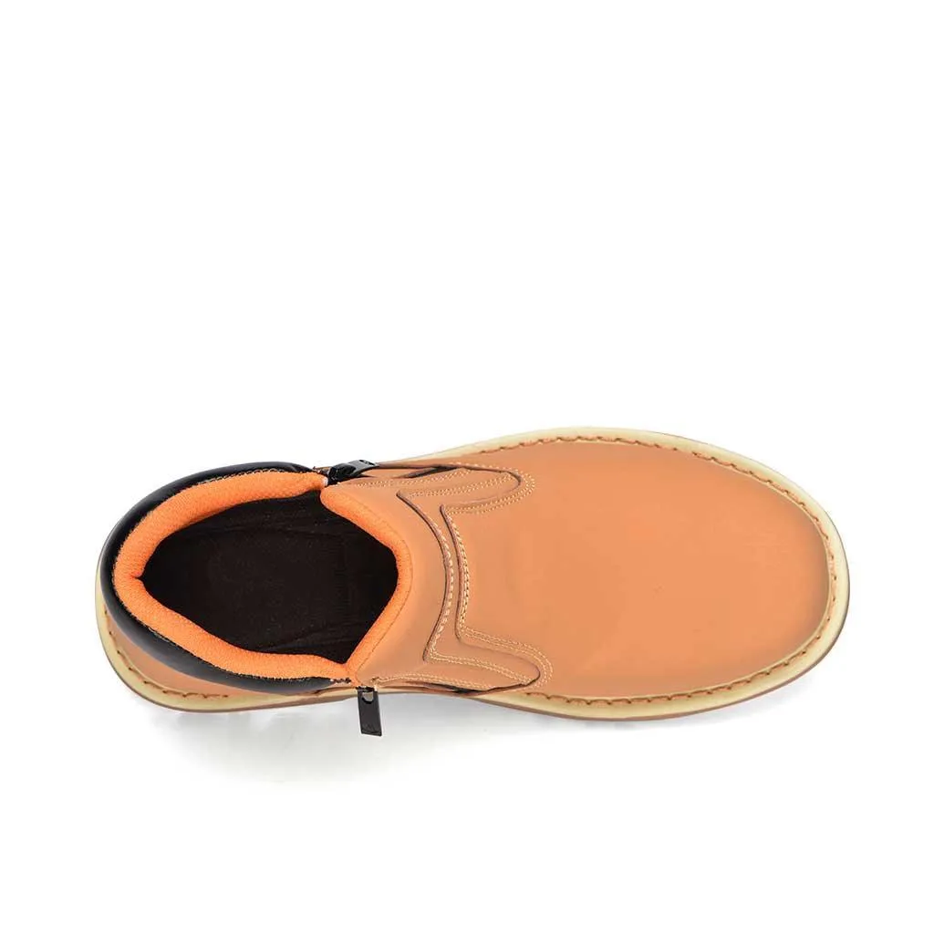 Men's Steel Toe Side Zip Boots - Slip Resistant | B129