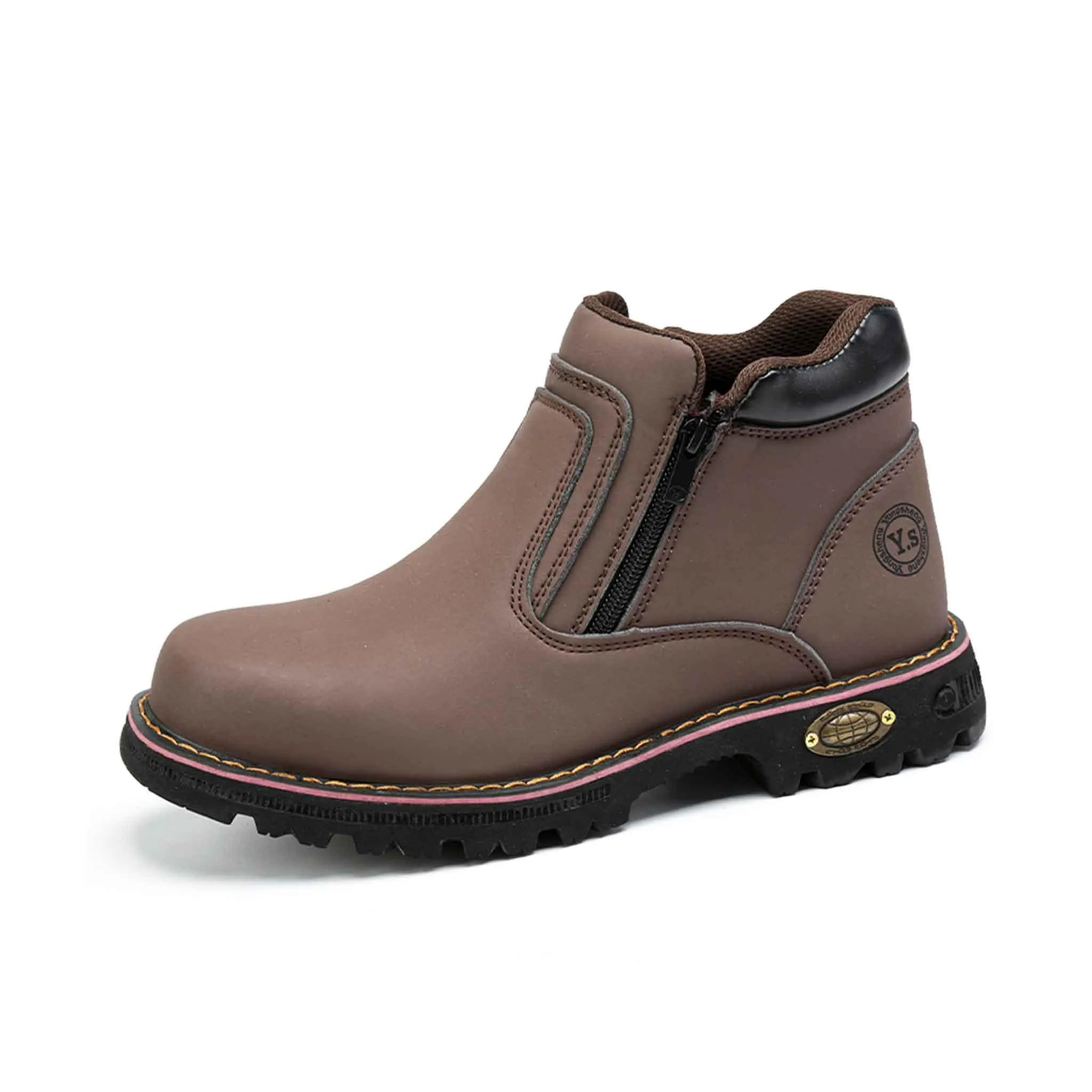 Men's Steel Toe Side Zip Boots - Slip Resistant | B129