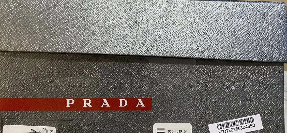 New $750 PRADA Men Logo Knit Row Sneakers Shoes Black 10.5 US/43.5 Eu Italy