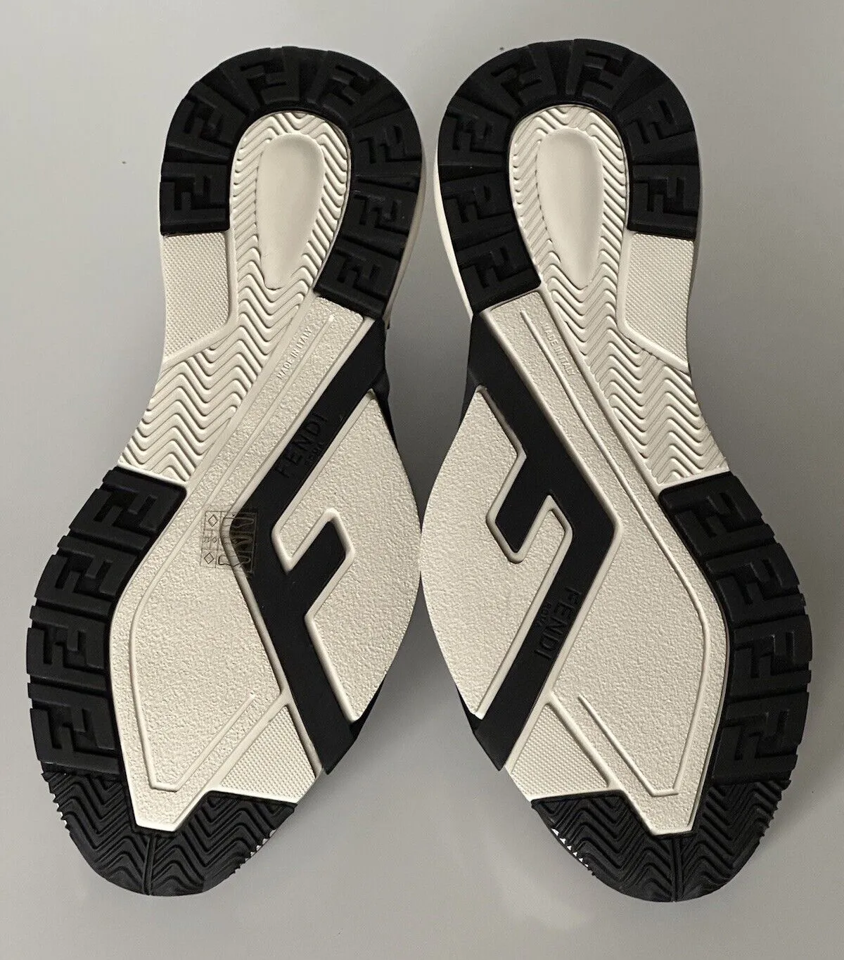 NIB $1050 Fendi Flow Men's Fabric Black/Red Sneakers 12 US (Fendi 11) 7E1504 IT