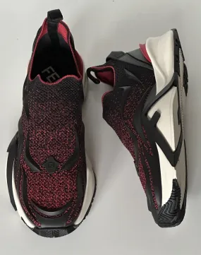 NIB $1050 Fendi Flow Men's Fabric Black/Red Sneakers 12 US (Fendi 11) 7E1504 IT