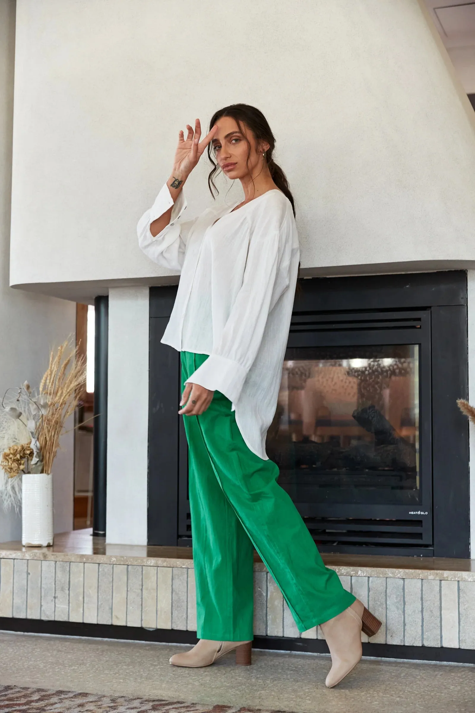 Panorama Blouse - Dove - ISLE OF MINE