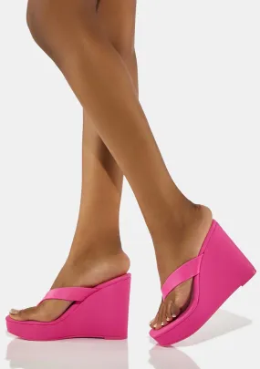 Pink Refined Platform Wedges