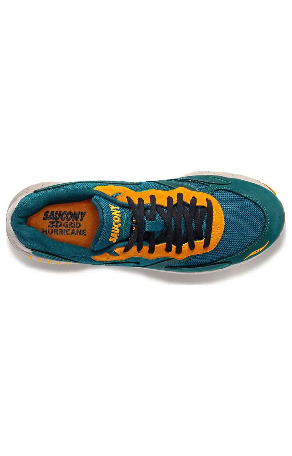 Saucony 3D Grid Hurricane Men's Leather Sneakers Green/Orange