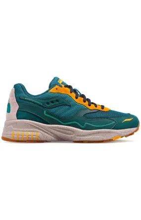 Saucony 3D Grid Hurricane Men's Leather Sneakers Green/Orange